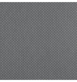 Baumwolle Motiv kleine Punkte grau weiß
