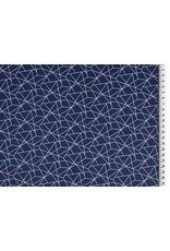 Baumwolle Motiv navy weiß Geometrische Formen