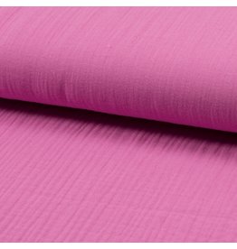 Musselin Uni fuchsia Double Gauze