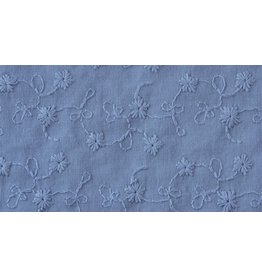 Baumwolle Spitze gestickt Blumen jeans blau - MU