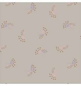 Jersey Motiv Folienprint Glitzer Hawkbit sand Blumen