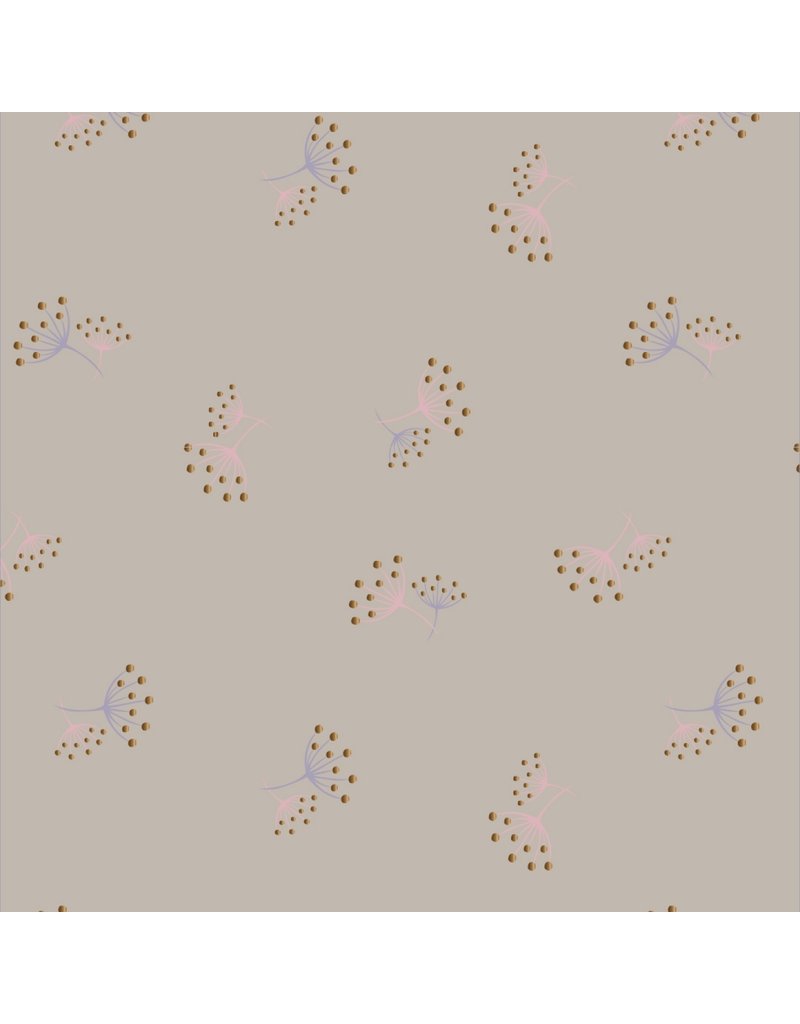 Jersey Motiv Folienprint Glitzer Hawkbit sand Blumen