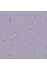 Jersey Motiv Folienprint Glitzer Hawkbit lilac Blumen