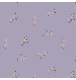 Jersey Motiv Folienprint Glitzer Hawkbit lilac Blumen