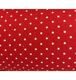 Beschichtete Baumwolle motiv Dots punkte rot weiß