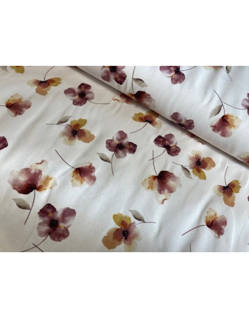 Jersey Digital Motiv Organic Flowers mauve