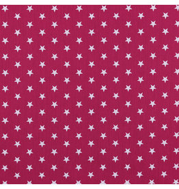 Baumwolle Motiv kleine Sterne pink weiß - VE