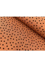 Viskose Twill print Dots tabacco rost