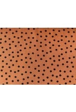 Viskose Twill print Dots tabacco rost