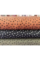 Viskose Twill print Dots tabacco rost