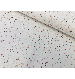 Baumwolle Motiv Dots ecru peach bunt