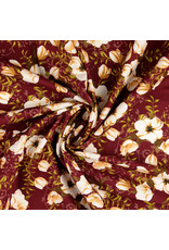 Baumwolle Blumen rot bordeaux - SH
