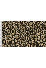 Viskosejersey Motiv Digital Stylez Leopard gold schwarz - MU