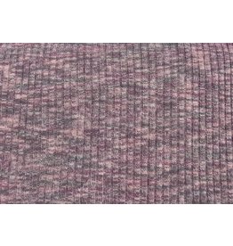 Bündchen Uni heavy rib breitgerippt Strickbündchen old pink meliert - QT