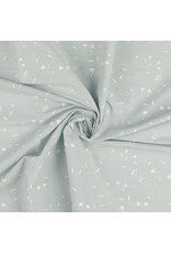 Baumwolle dehnbar Streifen Blumenranke mint weiß - SH