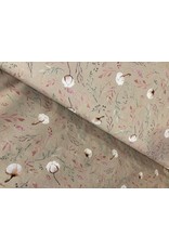 Jersey Motiv Toff Cotton Leaves Baumwolle sand - MU