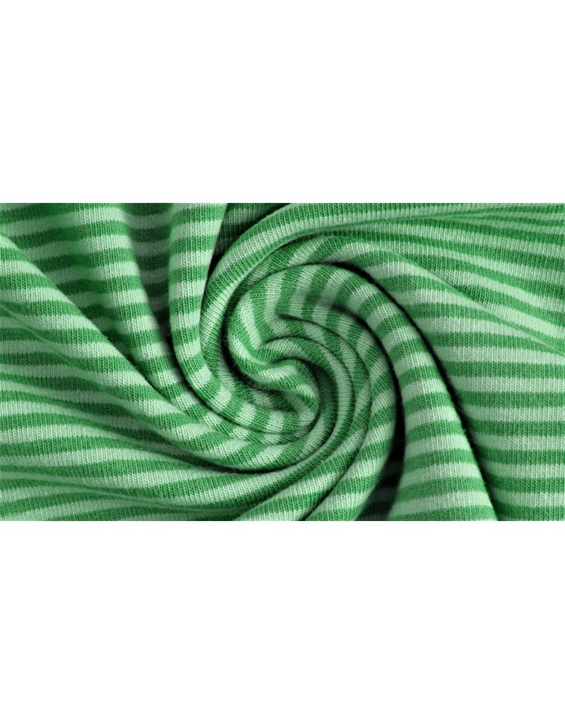 Jersey Motiv Streifen grün hellgrün 3mm - MU
