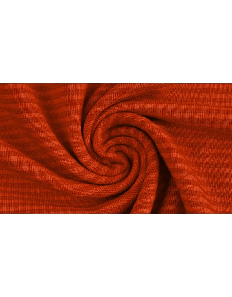Jersey Motiv Streifen terra orange 3mm - MU