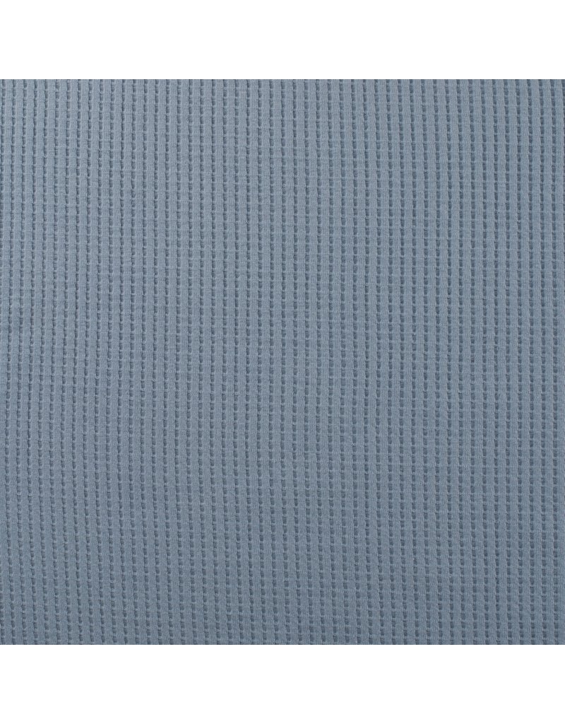 Waffel Jersey uni dusty blue - QT