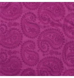 Baumwolle Stickerei Paisley fuchsia - QT