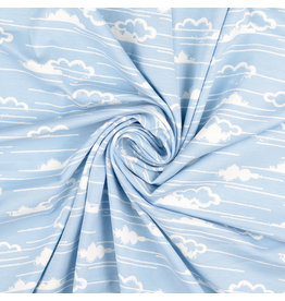 Jersey Motiv Maritim Wolken hellblau - SH