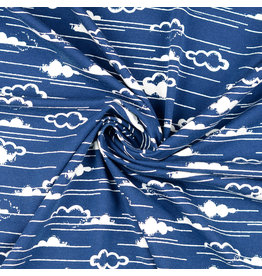 Jersey Motiv Maritim Wolken marine - SH