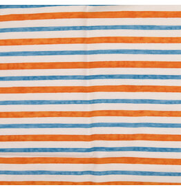 Jersey Motiv Digital Streifen meliert orange blau weiß - SH