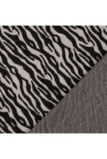 Strick Jacquard Zebra Optik grau schwarz - SH