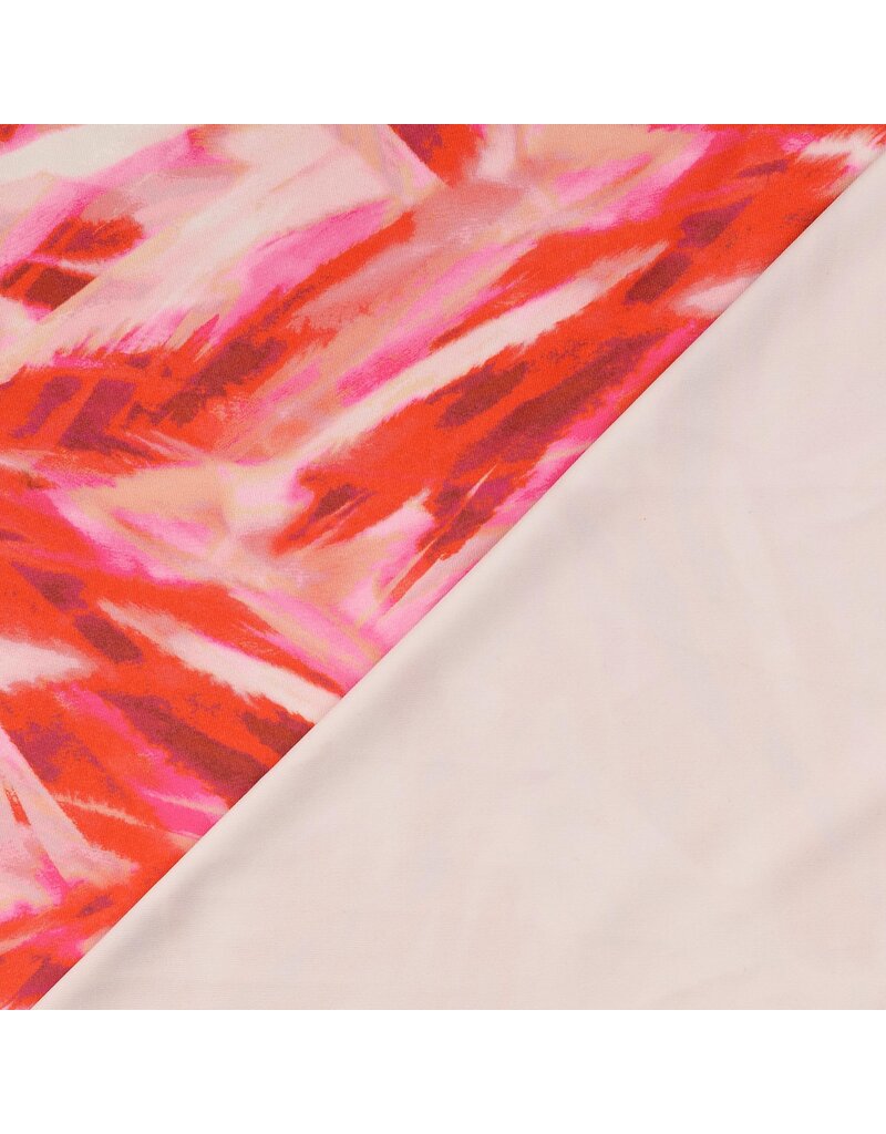 Sportjersey Badestoff abstrakt rot rosa weiß - SH