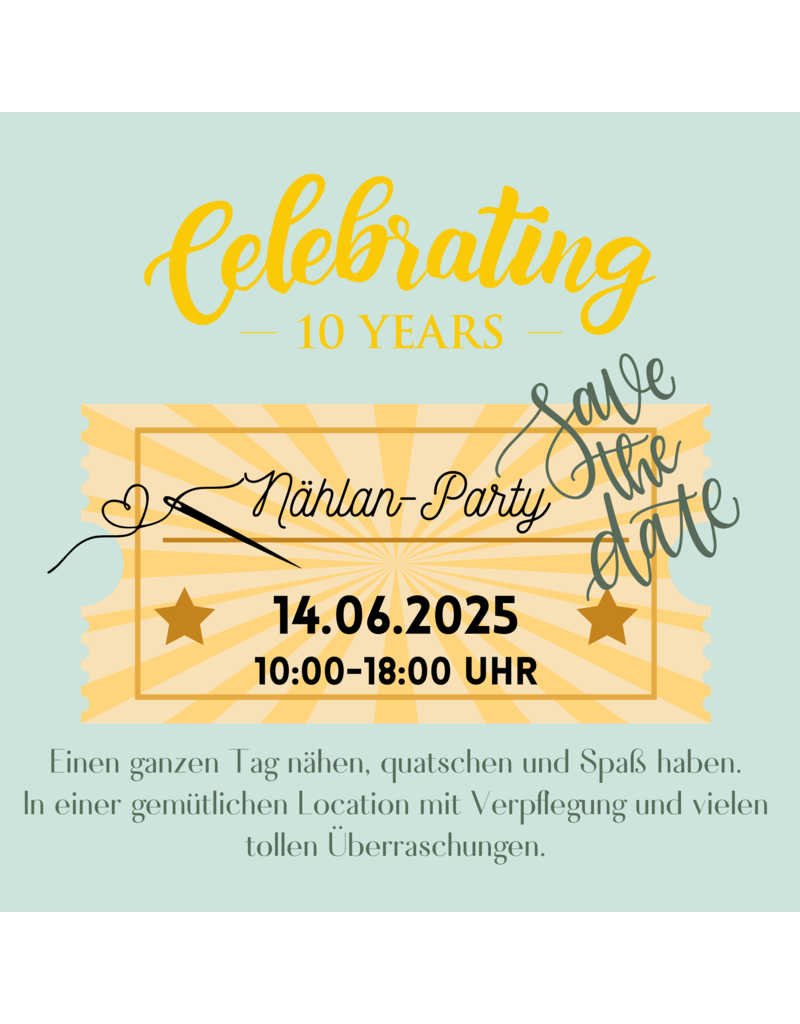 Nählan-Party zum 10. Geburtstag