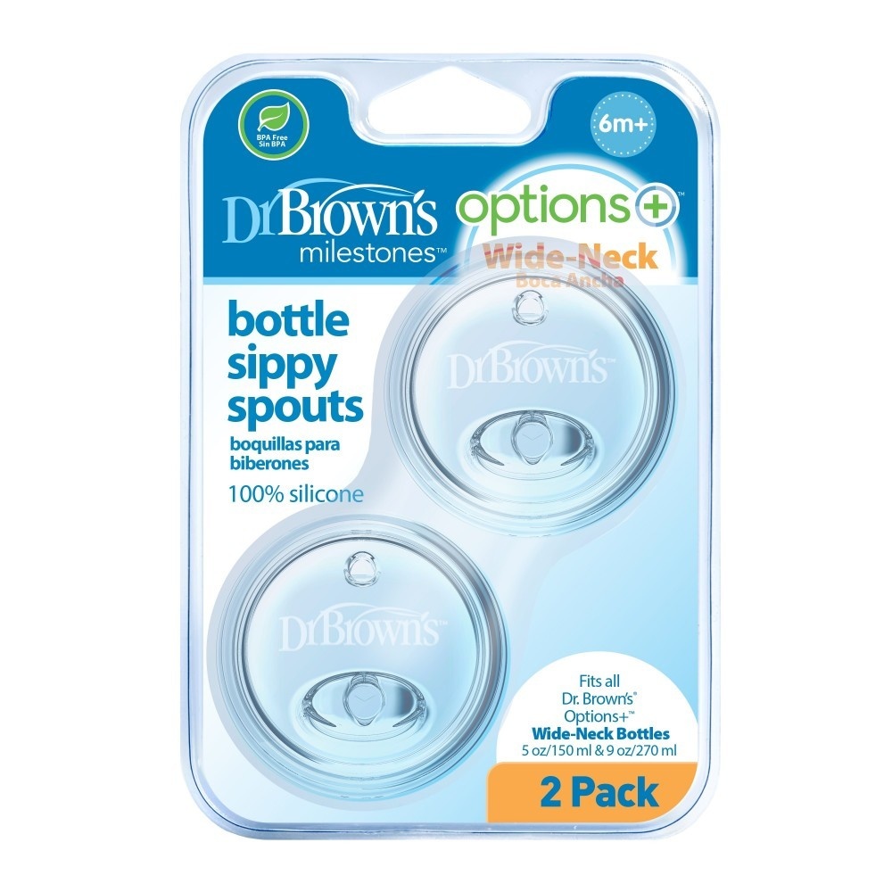 Dr. Brown's Options+ Anti-colic | Sippy Spout Brede fles - MoederenBaby.nl