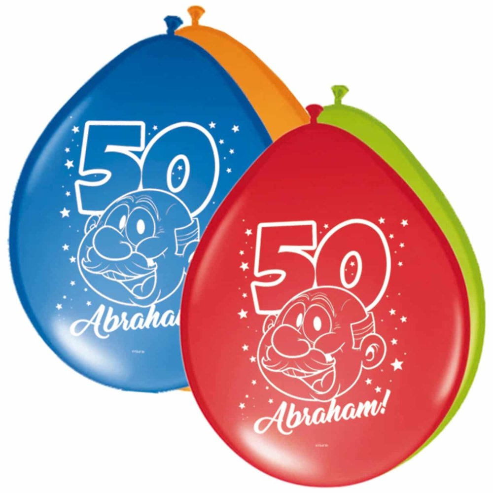 Folat 50. Geburtstag Abraham-Luftballons 30 cm | 8 Stück