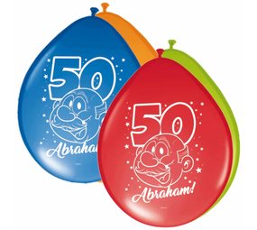 Folat Ballons Abraham 30 cm pour 50e anniversaire | 8 pièces