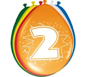 Folat Ballonnen 2 jaar 30cm | 8 stuks Folat Ballonnen 2 jaar 30cm | 8 stuks
