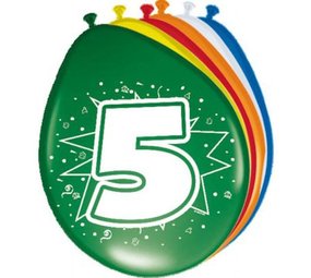 Folat Ballonnen 5 jaar 30cm | 8 stuks Folat Ballonnen 5 jaar 30cm | 8 stuks