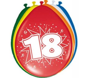 Folat Ballons pour 18e anniversaire 30 cm | 8 pièces