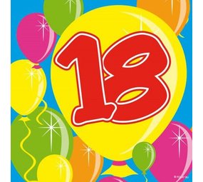 Folat Servetten 18 jaar 25x25cm | 20 stuks