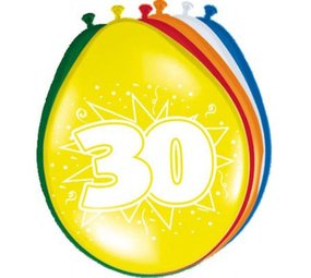 Folat 30th Birthday Balloons 30cm | 8 pieces