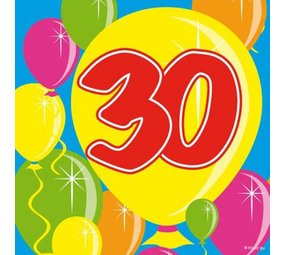 Folat Servietten zum 30. Geburtstag, 25 x 25 cm | 20 Stück