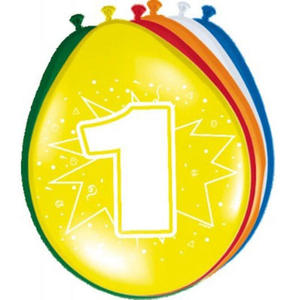 Folat 1 Year Balloons 30cm | 8 pieces