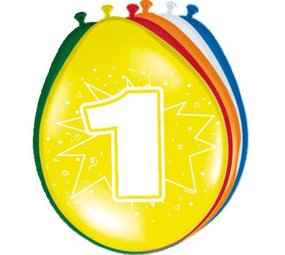 Folat 1 Year Balloons 30cm | 8 pieces