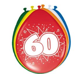 Folat Ballons pour 60e anniversaire 30 cm | 8 pièces