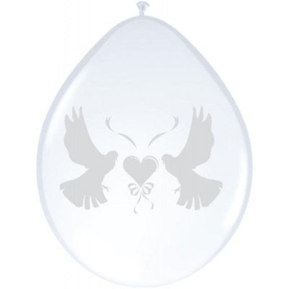 Folat Ballonnen Duifjes Bruiloft Wit 30cm | 8 stuks
