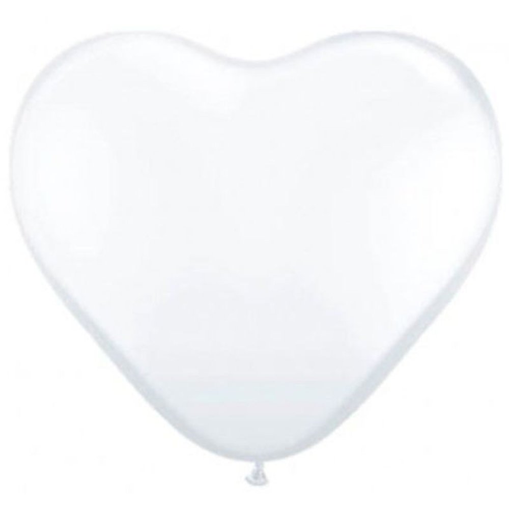 Folat Ballons blancs en forme de cœur 30 cm | 8 pièces