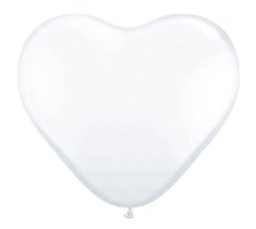 Folat Weiße herzförmige Ballons, 30 cm | 8 Stück