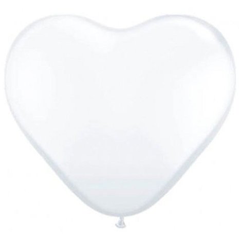 Folat Ballons blancs en forme de cœur 30 cm | 8 pièces