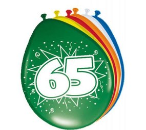 Folat Ballons pour 65e anniversaire, 30 cm | 8 pièces