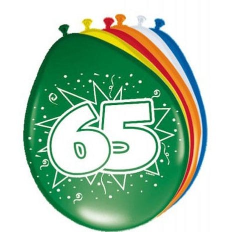 Ballon 65 jaar 8 stuks Ballon 65 jaar 8 stuks