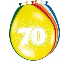 Folat Ballons pour 70e anniversaire, 30 cm | 8 pièces