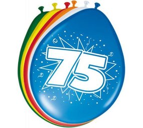 Folat 75th Birthday Balloons 30cm | 8 pieces